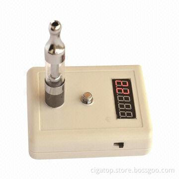 Electronic cigarette with ohm meter resistance and voltage tester